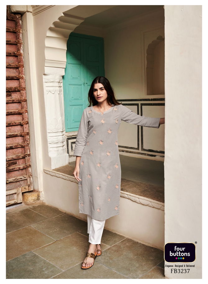 Colors 15 By Four Buttons 3231-3238 Designer Kurtis Catalog